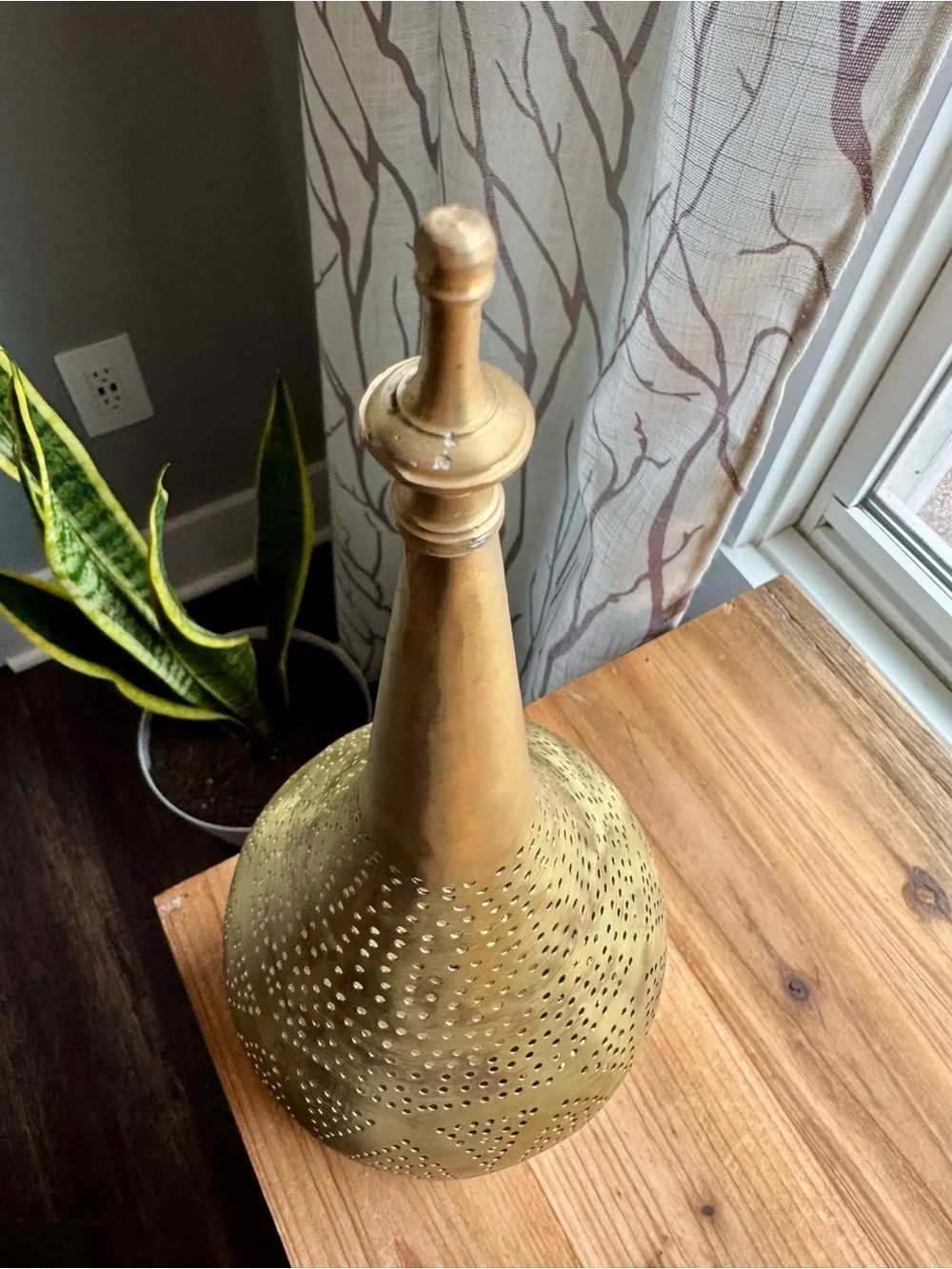 Handmade Artesian Brass Teardrop Accent Lantern Gold Decorative Home Accent